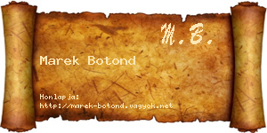 Marek Botond névjegykártya